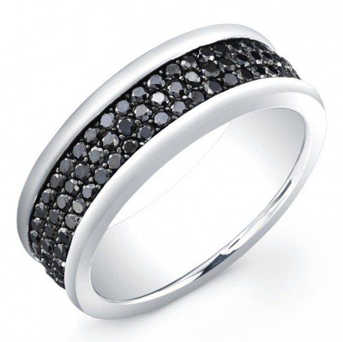 Обручальные кольца с эмалью в тренде – черной, белой с бриллиантами