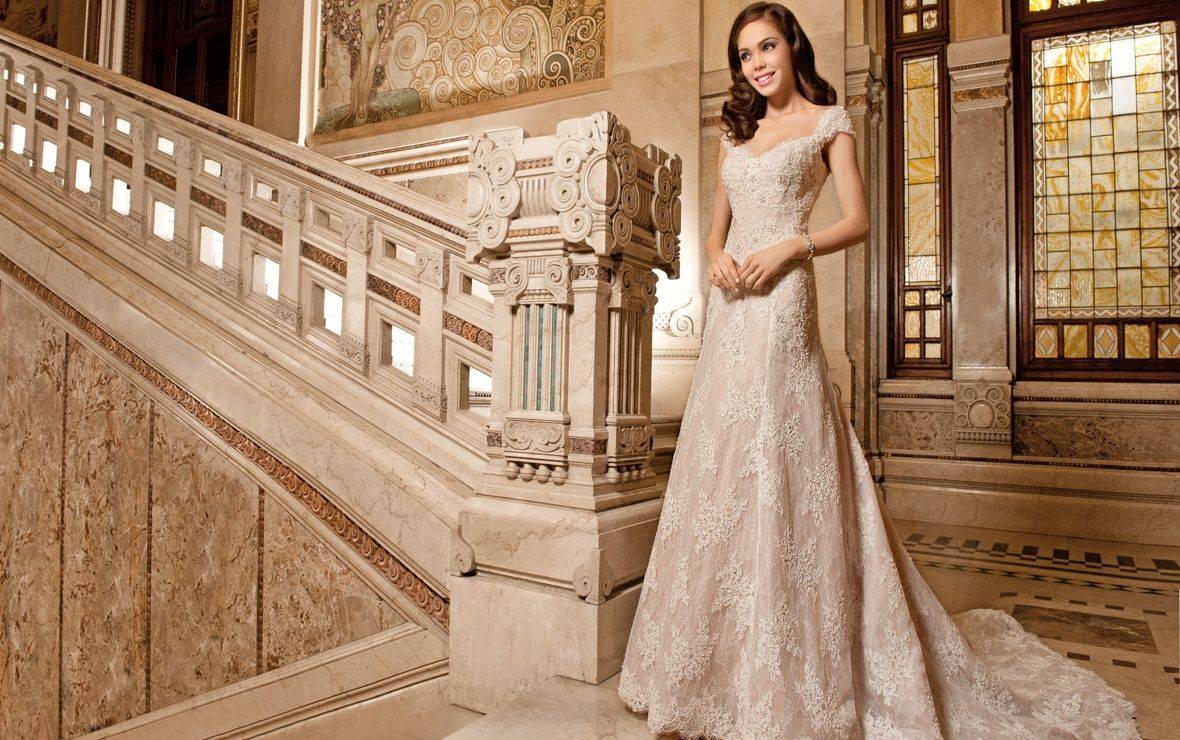 Свадебное платье цвета шампань – фото и видео обзор