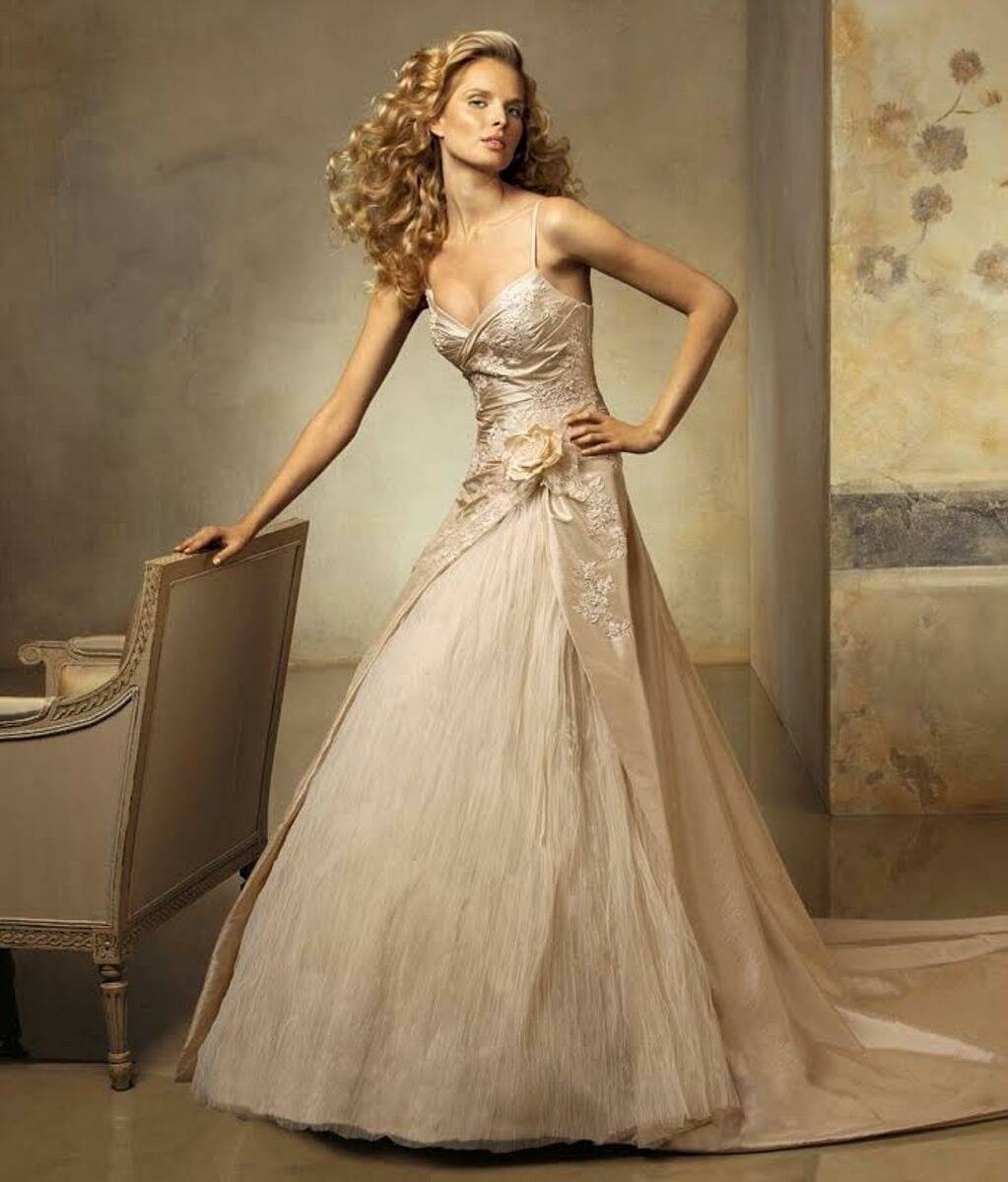 Свадебное платье цвета шампань | салон «эдем»