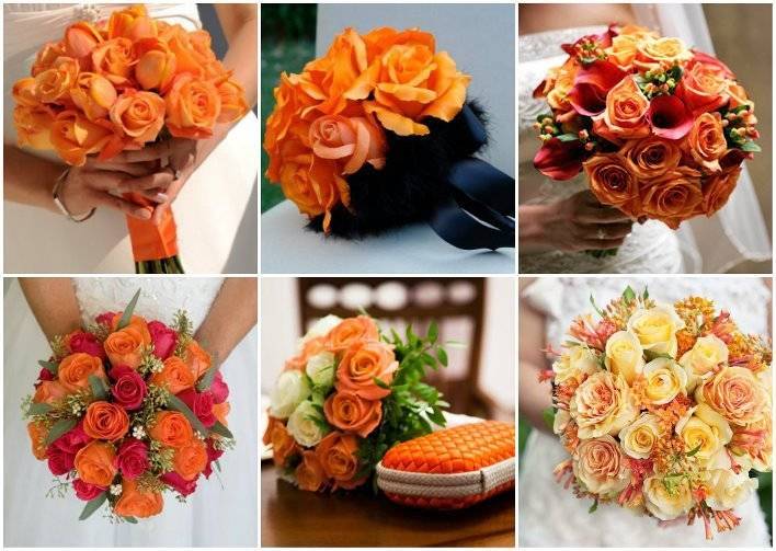 Букет невесты оранжевых цветов, как составить композицию