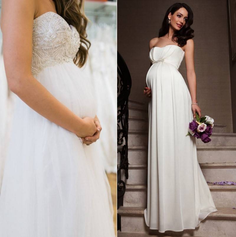 Свадебные платья для беременных, скрывающие живот: фасоны и модели, фото