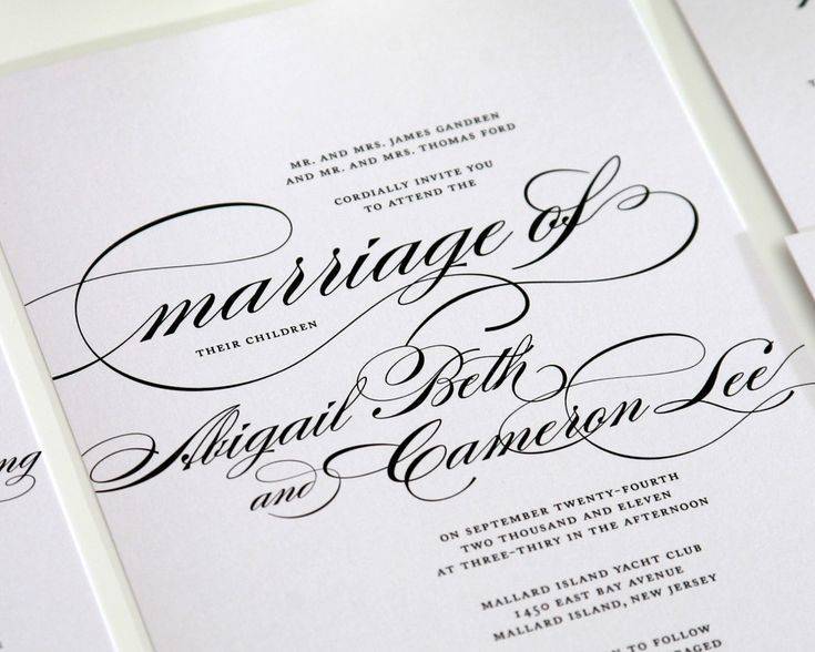 Советы по лучшим шрифтам для свадебных приглашений