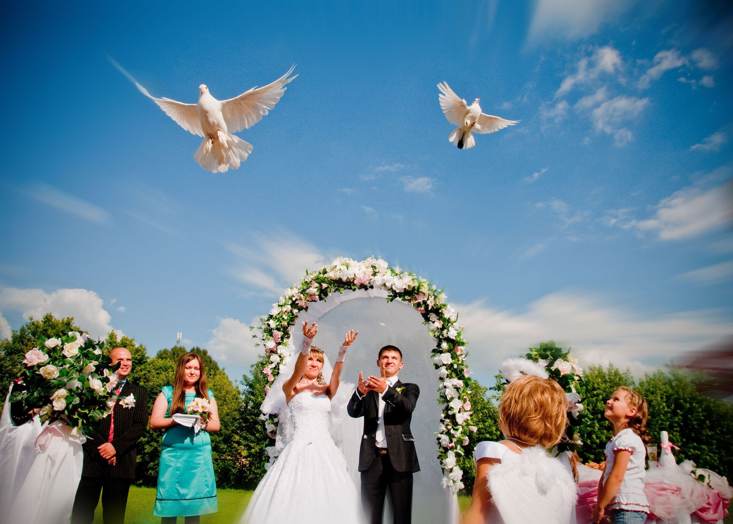 Голуби на свадьбу для долгой и счастливой семейной жизни