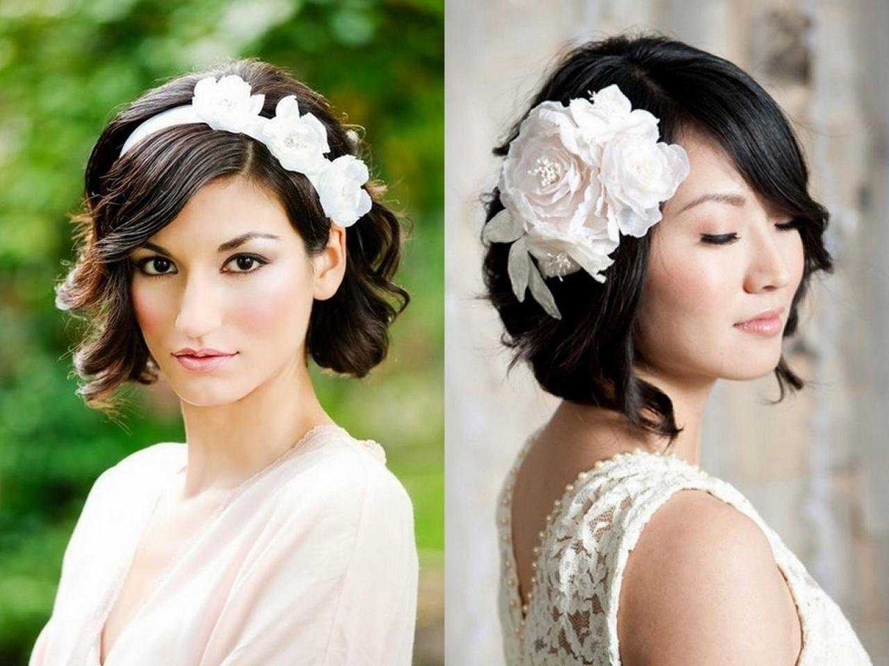 Свадебные прически на короткие волосы - 20 красивых идей (фото)