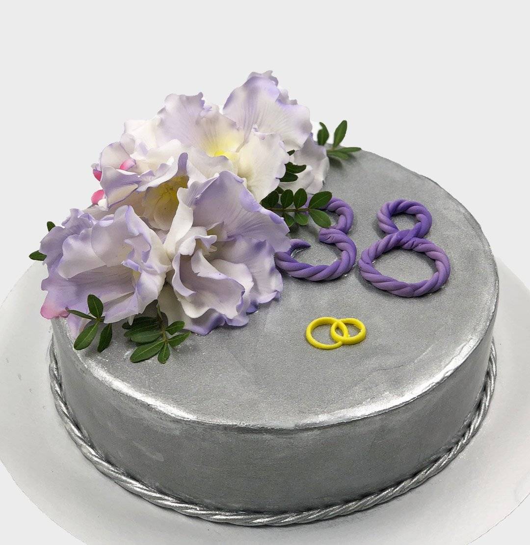 Поздравление с 38 годовщиной. Свадебный торт одноярусный. Торт на железную свадьбу. Торт на чугунную свадьбу. Торт на стальную свадьбу.