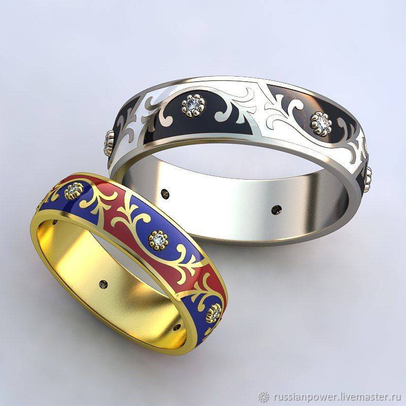 Комбинированные обручальные кольца: варианты из 2-х и 3-х видов золота