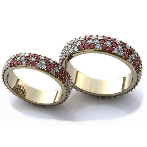 Обручальные кольца с драгоценными камнями: идеи и фото самых красивых украшений