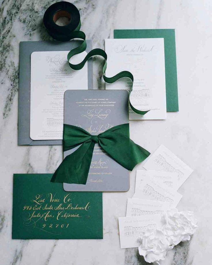 Свадьба в зелёном цвете — коллекция аксессуаров ‘изумрудная’