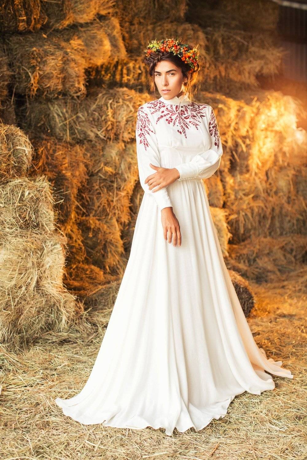 Свадебные платья в русском стиле — фото и советы по выбору